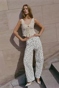TOP À PLIS ET LACETS