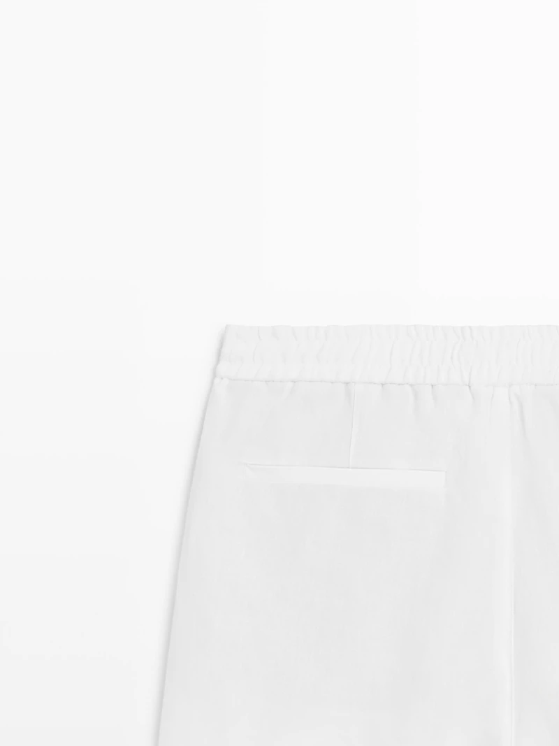 Linen jogger-fit Bermuda shorts