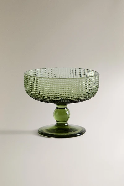 RAISED DESIGN GLASS DESSERT CUP