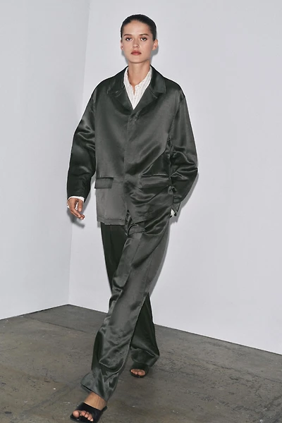 SATIN LINEN BLAZER ZW COLLECTION