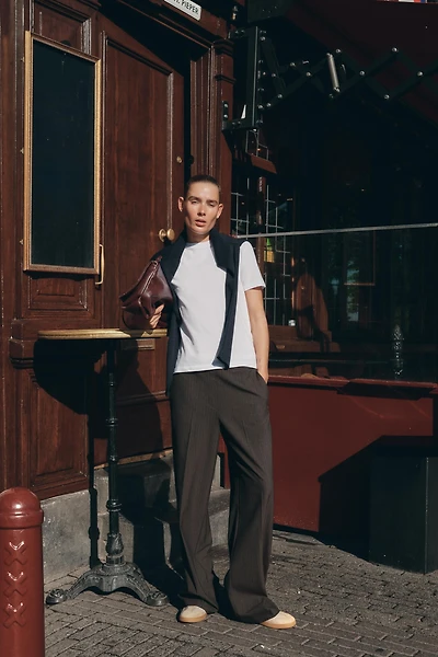 DOUBLE WAIST STRAIGHT LEG PANTS