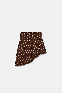 ASYMMETRIC POLKA DOT SKIRT