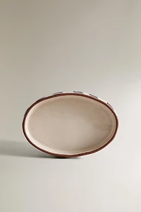 BROWN STRIPED SOAP DISH