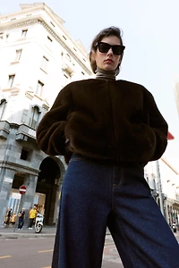 FAUX FUR BOMBER JACKET