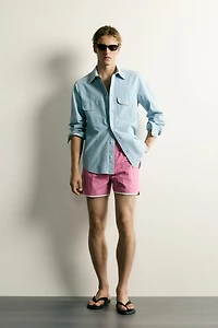 CONTRAST TRIM MID-LENGTH SWIMSUIT