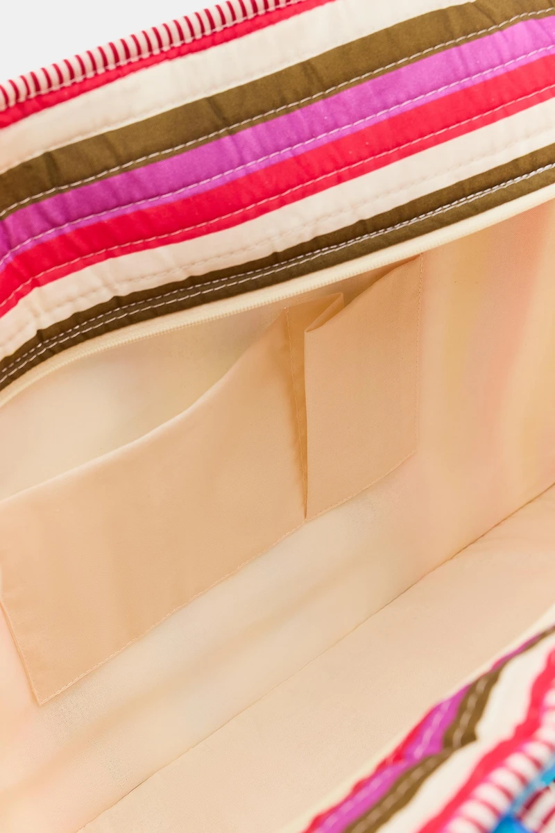 FLORAL STRIPE QUILTED BAG