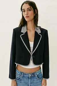 VESTE COURTE BIMATIÈRE CARREAUX VICHY