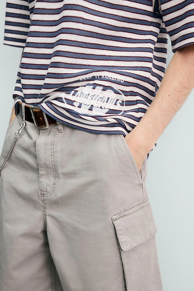 EMBROIDERED STRIPED JACQUARD POLO
