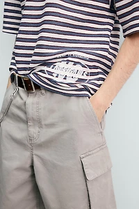 EMBROIDERED STRIPED JACQUARD POLO