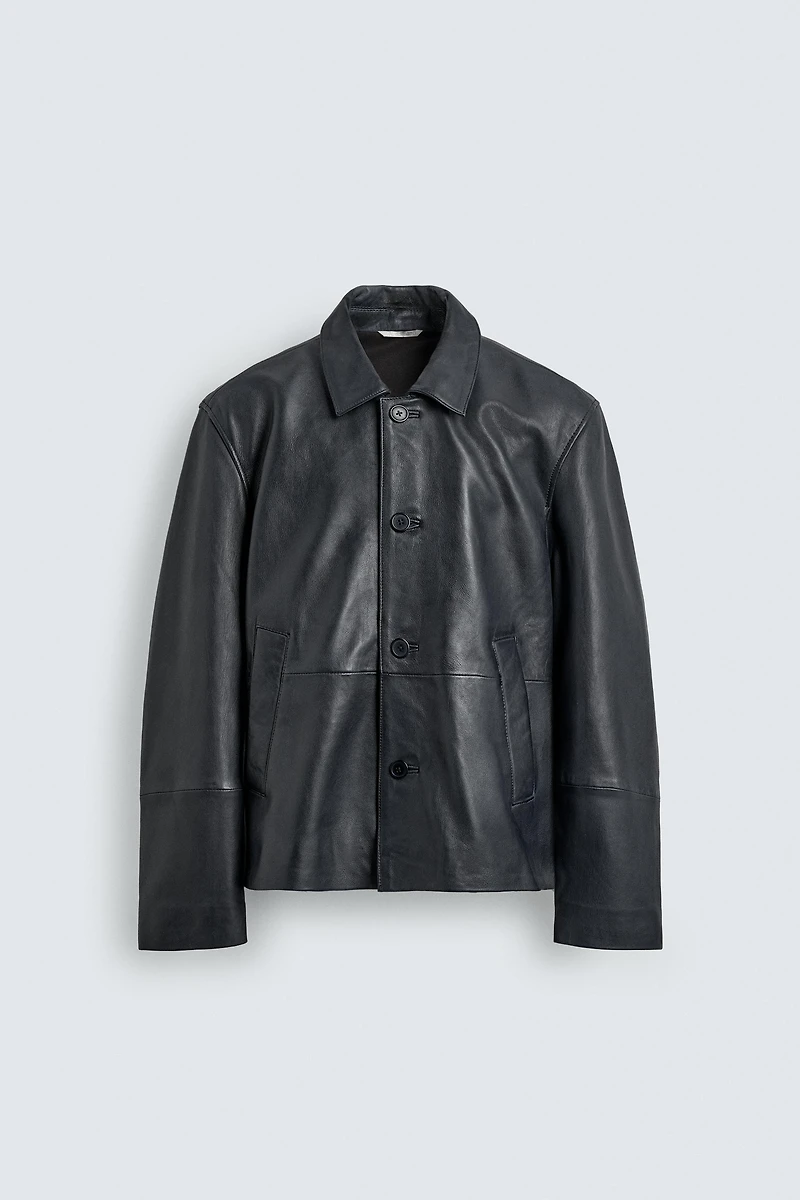 RELAXED FIT LEATHER JACKET