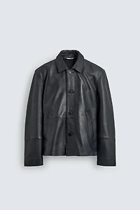 RELAXED FIT LEATHER JACKET