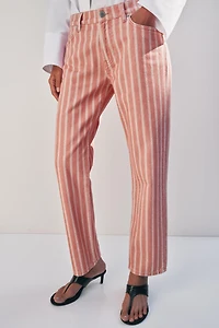 ZW COLLECTION MID-RISE STRIPED SLIM JEANS