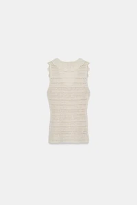 POINTELLE RUFFLE TOP