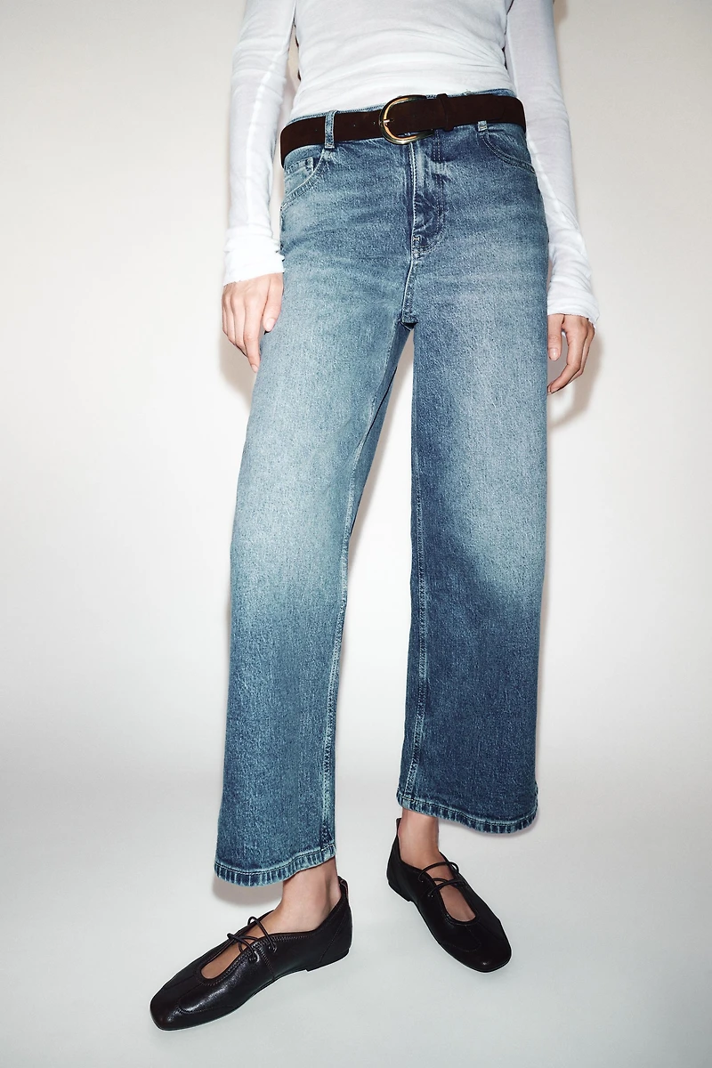 Z1975 HIGH-WAISTED CULOTTE JEANS WITH BELT