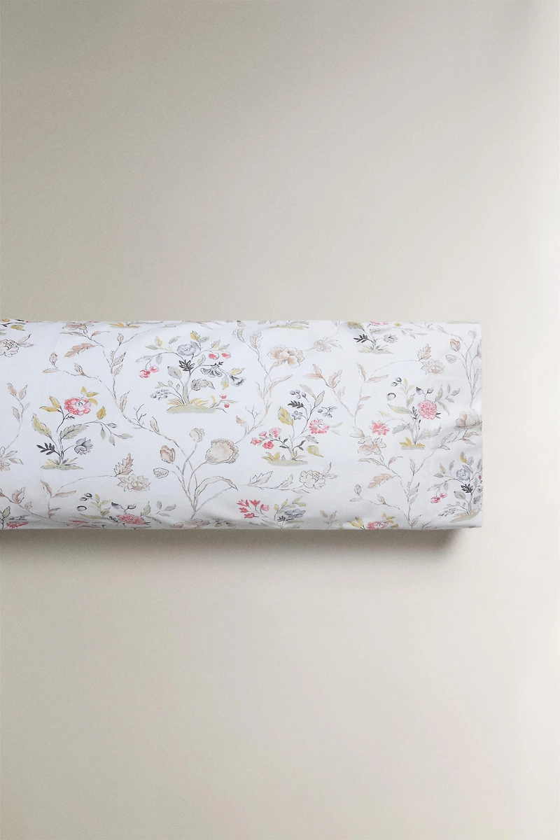 FLORAL SATEEN PILLOWCASE