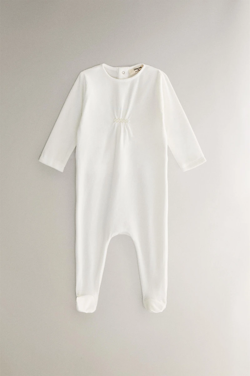VELOUR BABY ROMPER