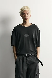 RELAXED FIT WASHED TEXT T-SHIRT