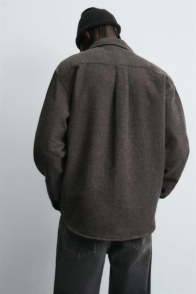 RELAXED FIT TEXTURED OVERSHIRT