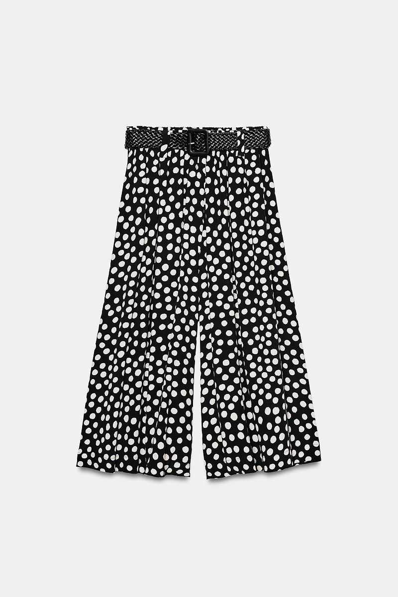 POLKA DOT CULOTTES WITH BELT