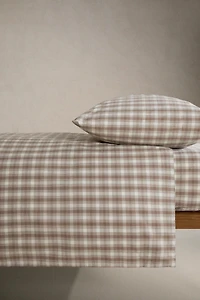 CHILDREN'S CHECK FLANNEL FITTED SHEET