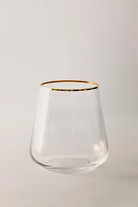 BOHEMIA CRYSTAL TUMBLER WITH A GOLDEN RIM