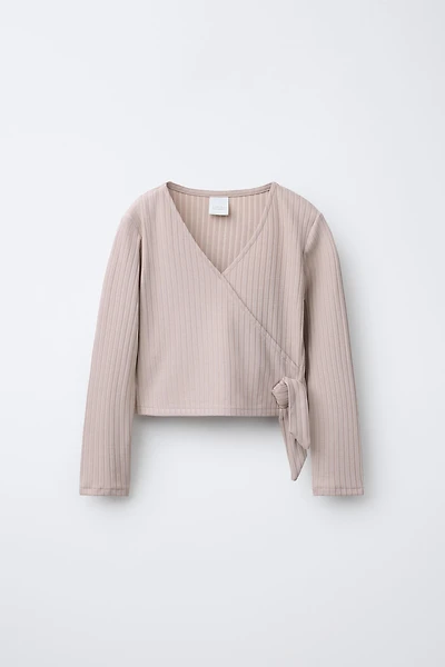 T-SHIRT CROISÉ CANNELÉ BALLET