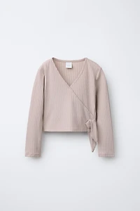 T-SHIRT CROISÉ CANNELÉ BALLET