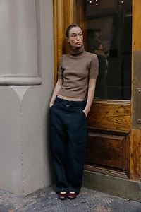 PUFF SHORT SLEEVE KNIT JUMPER