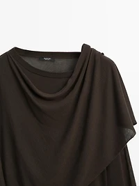 Knit sweater with scarf detail