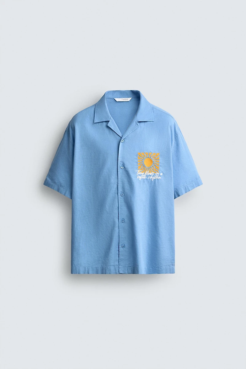 SUN EMBROIDERED RELAXED FIT SHIRT