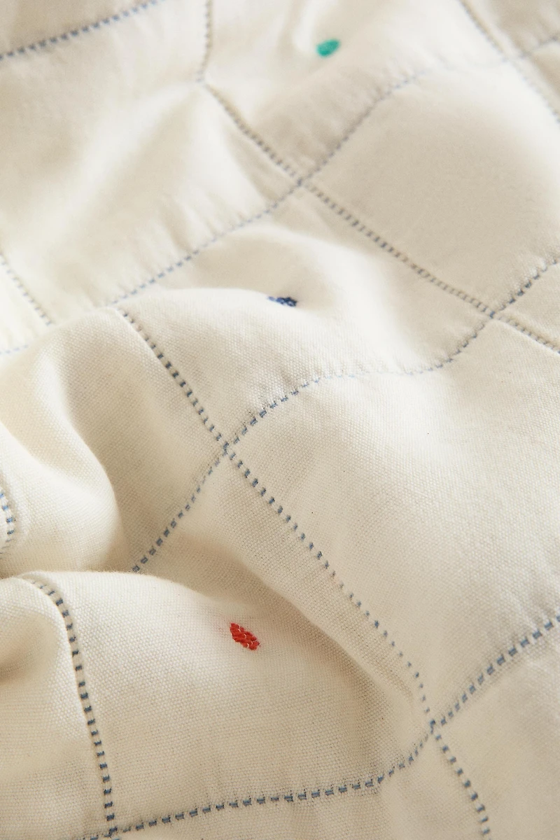 KIDS' CHECKERED AND POLKA DOT BEDSPREAD