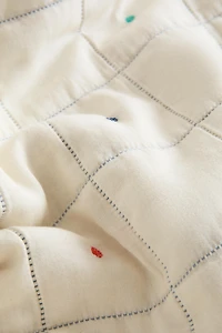 KIDS' CHECKERED AND POLKA DOT BEDSPREAD