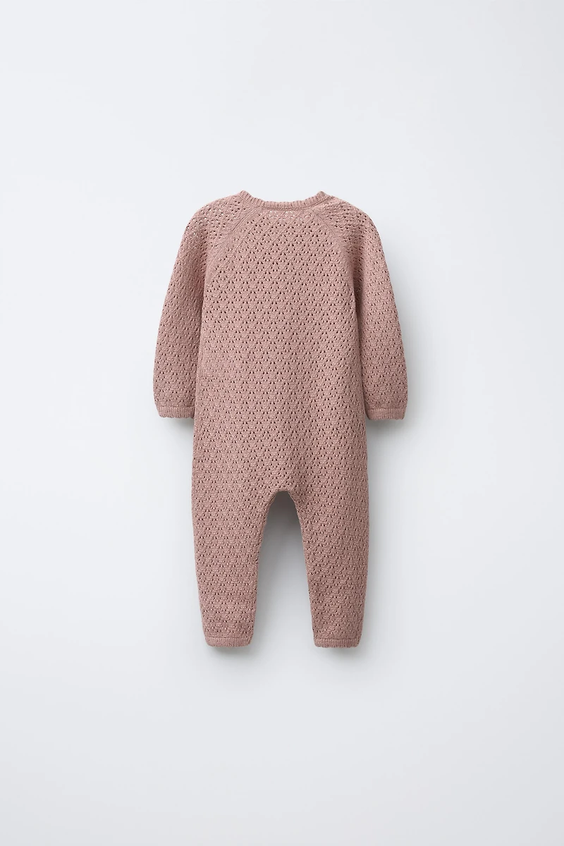 OPENWORK KNIT JUMPSUIT