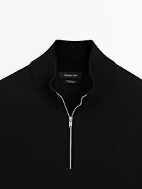 Quarter-zip knit sweater