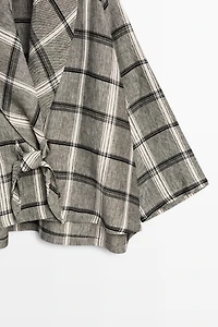 Surchemise à carreaux avec lien nouer