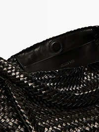 Medium braided nappa leather tote bag