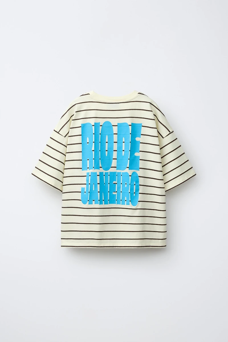 STRIPED TEXT T-SHIRT
