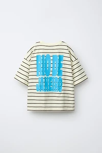 STRIPED TEXT T-SHIRT