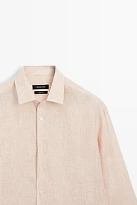 Chemise à rayures regular fit 100 % lin