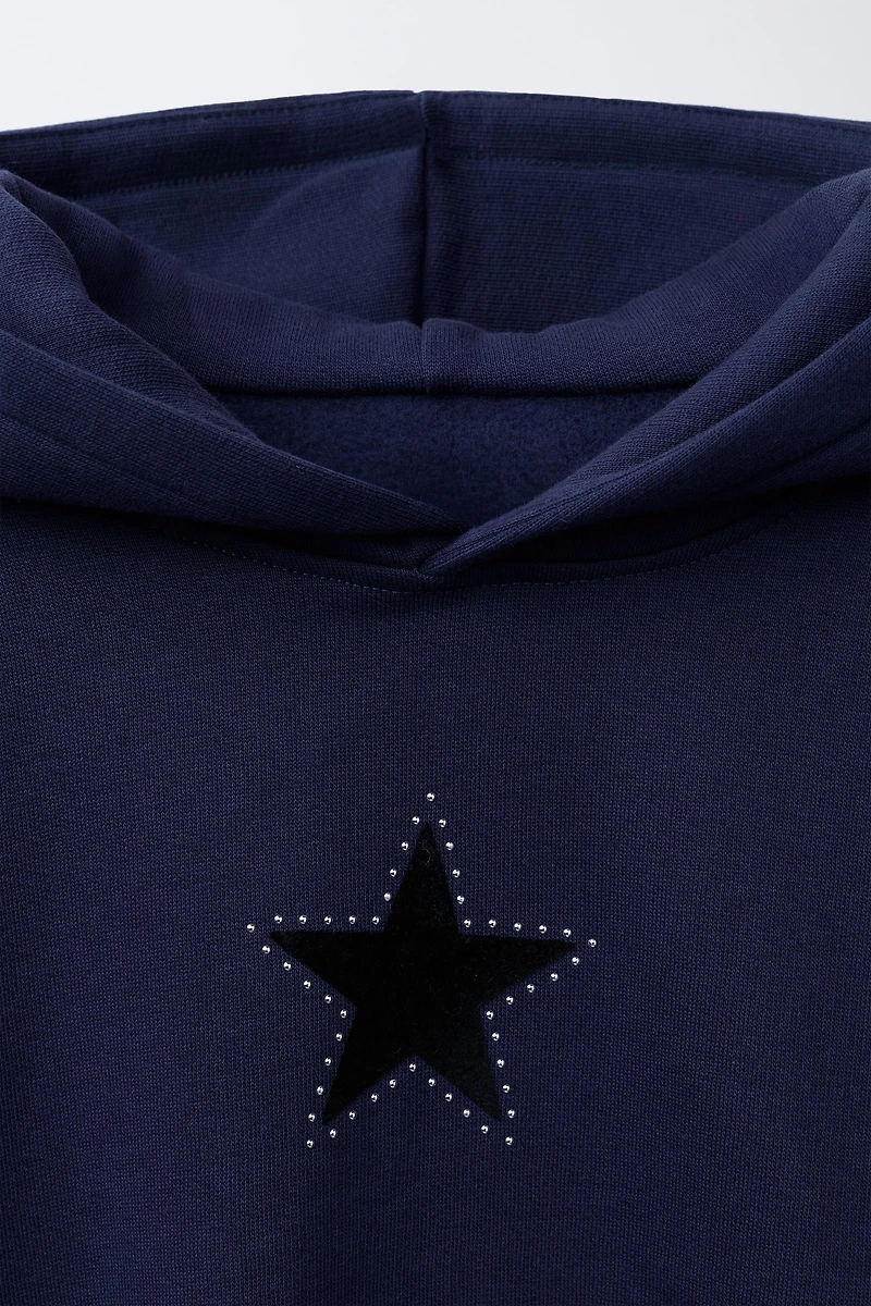 HOODIE WITH STAR STUDS