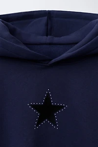 HOODIE WITH STAR STUDS
