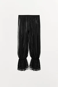 PLEATED LACE BALLOON PANTS
