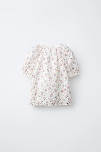 LACE TRIM FLORAL BLOUSE