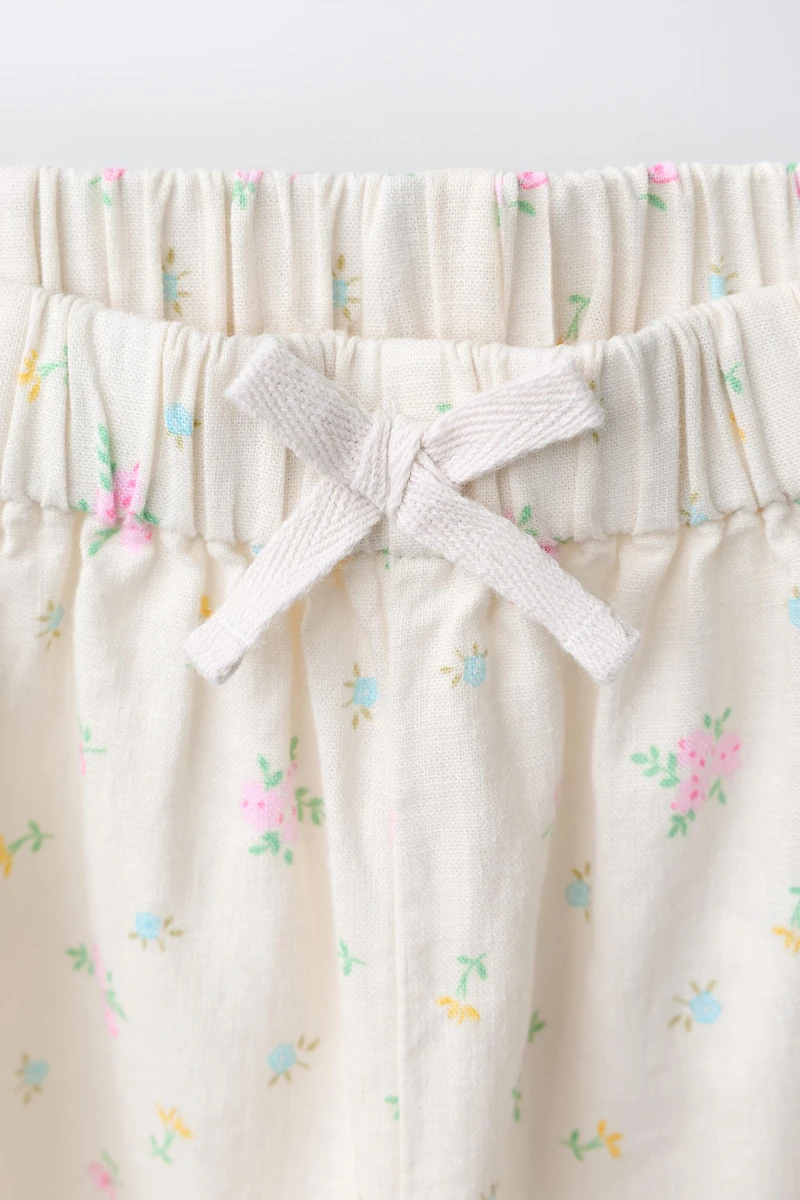 FLORAL LINEN PANTS