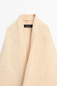 Linen blend draped halter top
