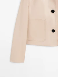 Cropped nappa leather jacket