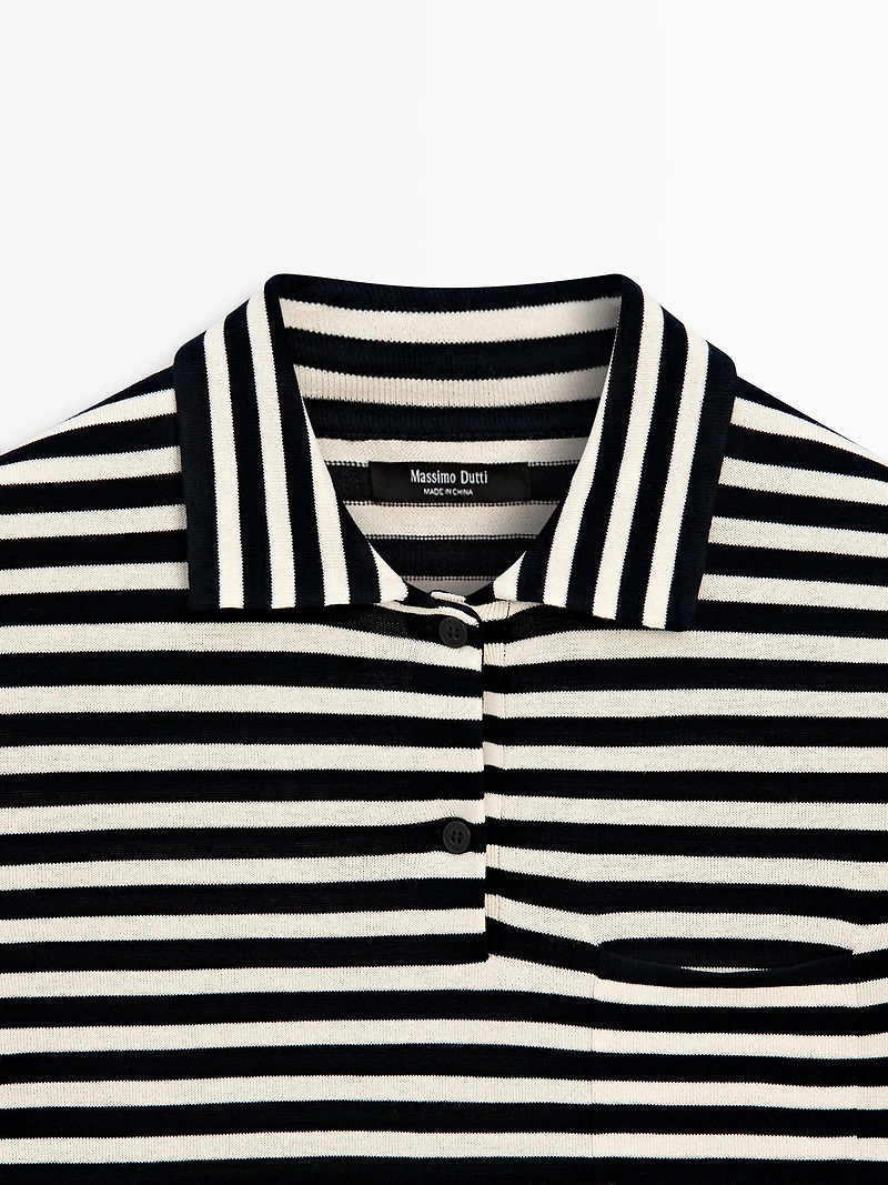 Knit polo shirt with pocket detail