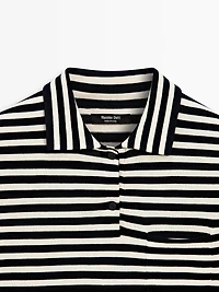 Knit polo shirt with pocket detail