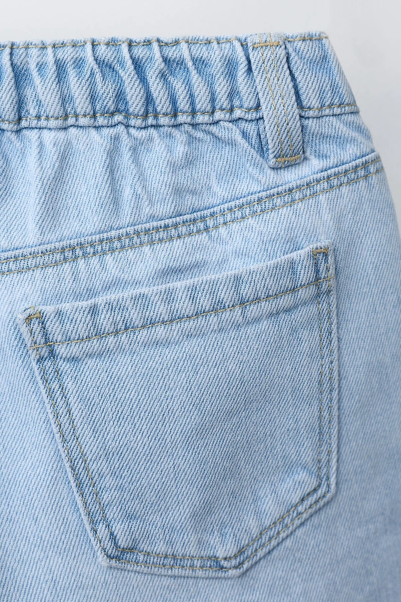 CROCHET HEART DENIM SHORTS