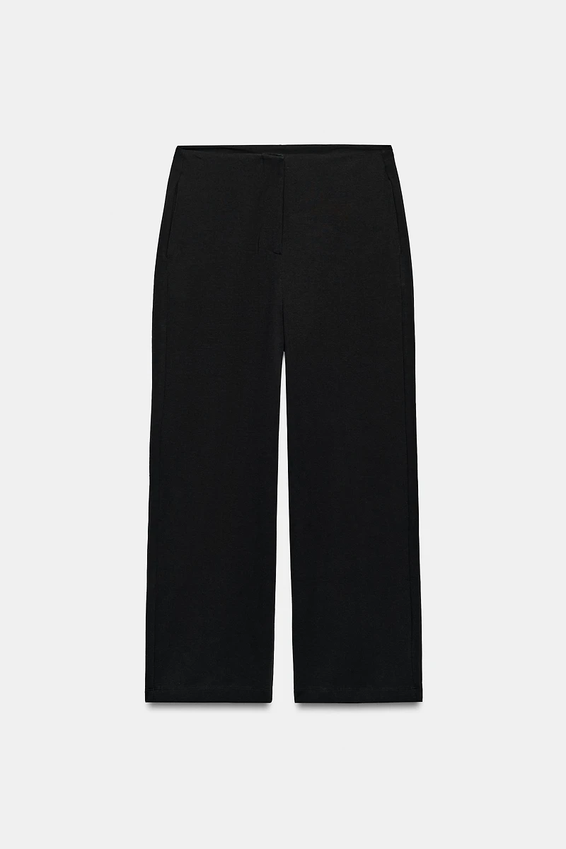 CROPPED WIDE-LEG TROUSERS